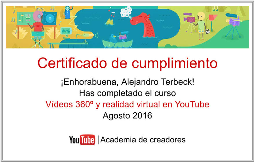imagen certificado video360 youtube